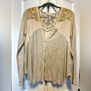 Miss Me suede accented top